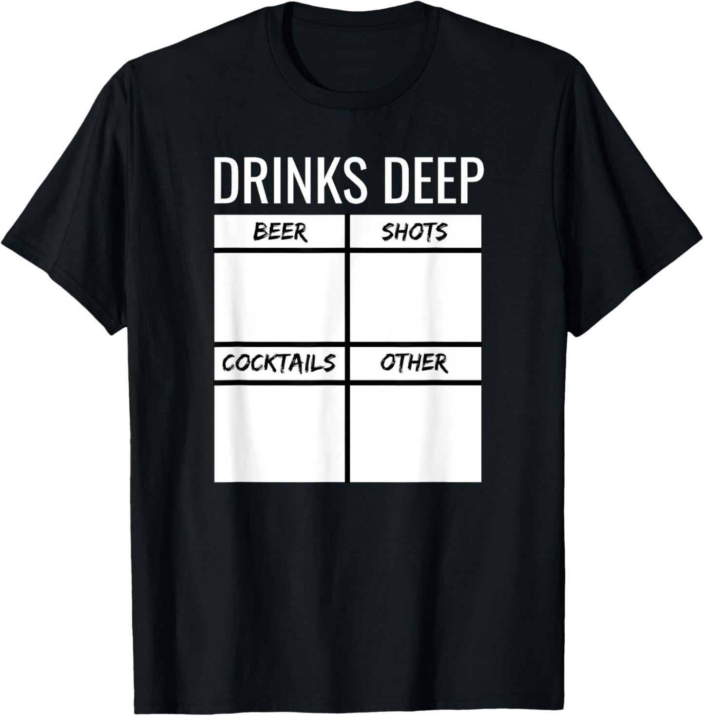 Bachelor Party Drinks Deep Drinking Tally Chart Beer Drinker T-Shirt - T-Shirt | Black
