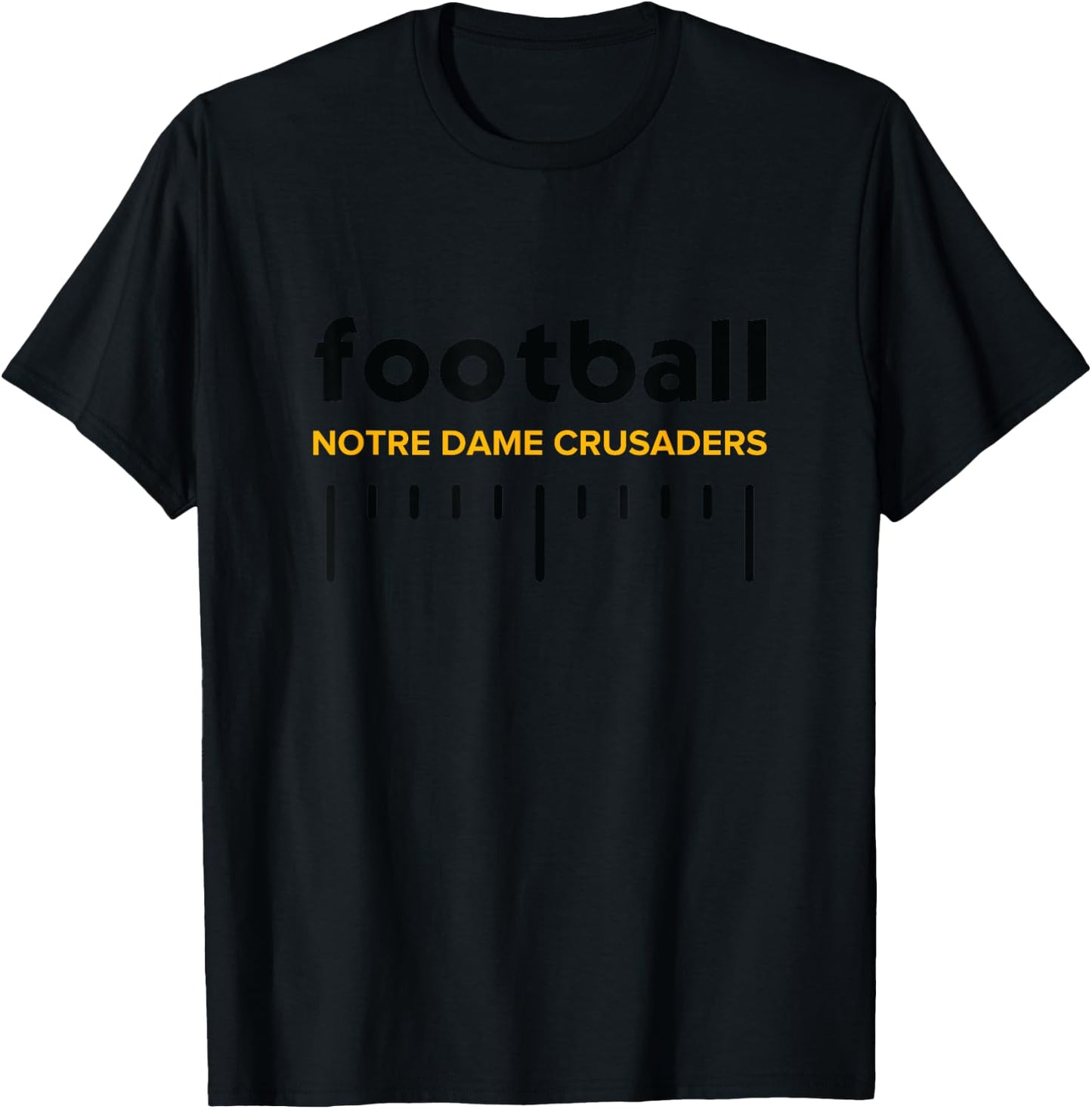 Notre Dame Crusaders Football Lines HS T-Shirt - T-Shirt | Black