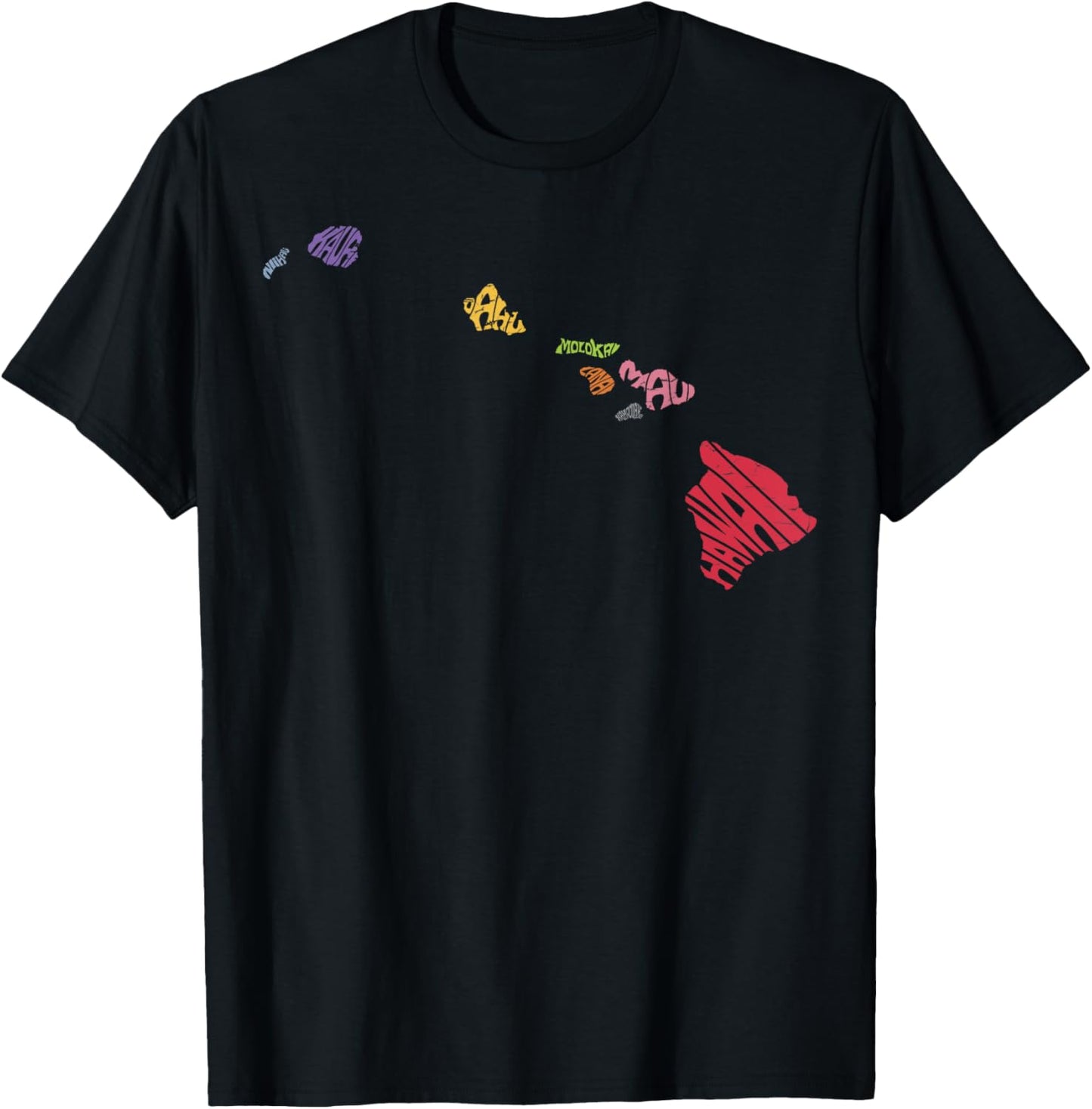 Aloha Hawaii State Map Hawaiian Summer Family Vacation T-Shirt - T-Shirt | Black