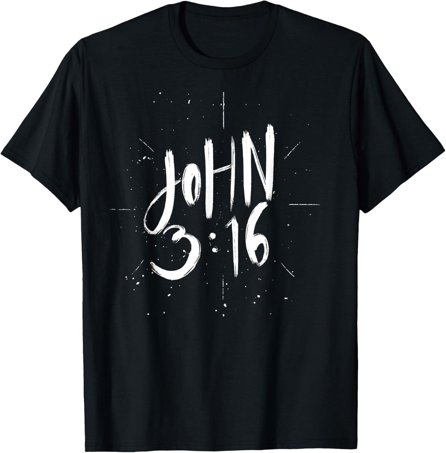 John 3 16 - Christian Faith Bible Verse T-Shirt - T-Shirt | Black