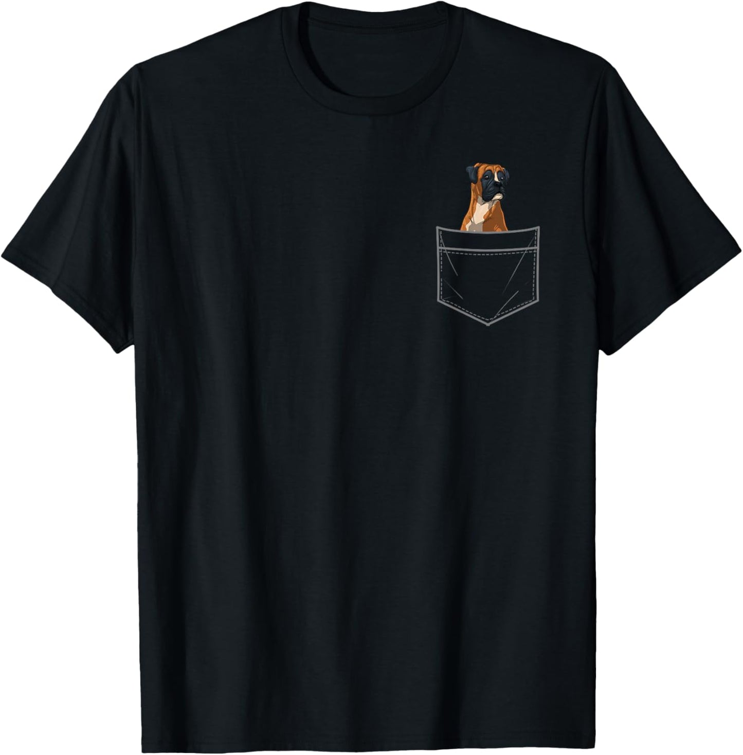 Cool Boxer Dog Women Dog Lover Owner Pocket Animal T-Shirt - T-Shirt | Black