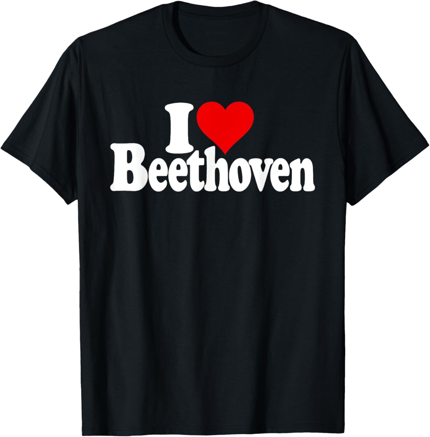 I Love Heart Ludwig Van Beethoven T-Shirt - T-Shirt | Black