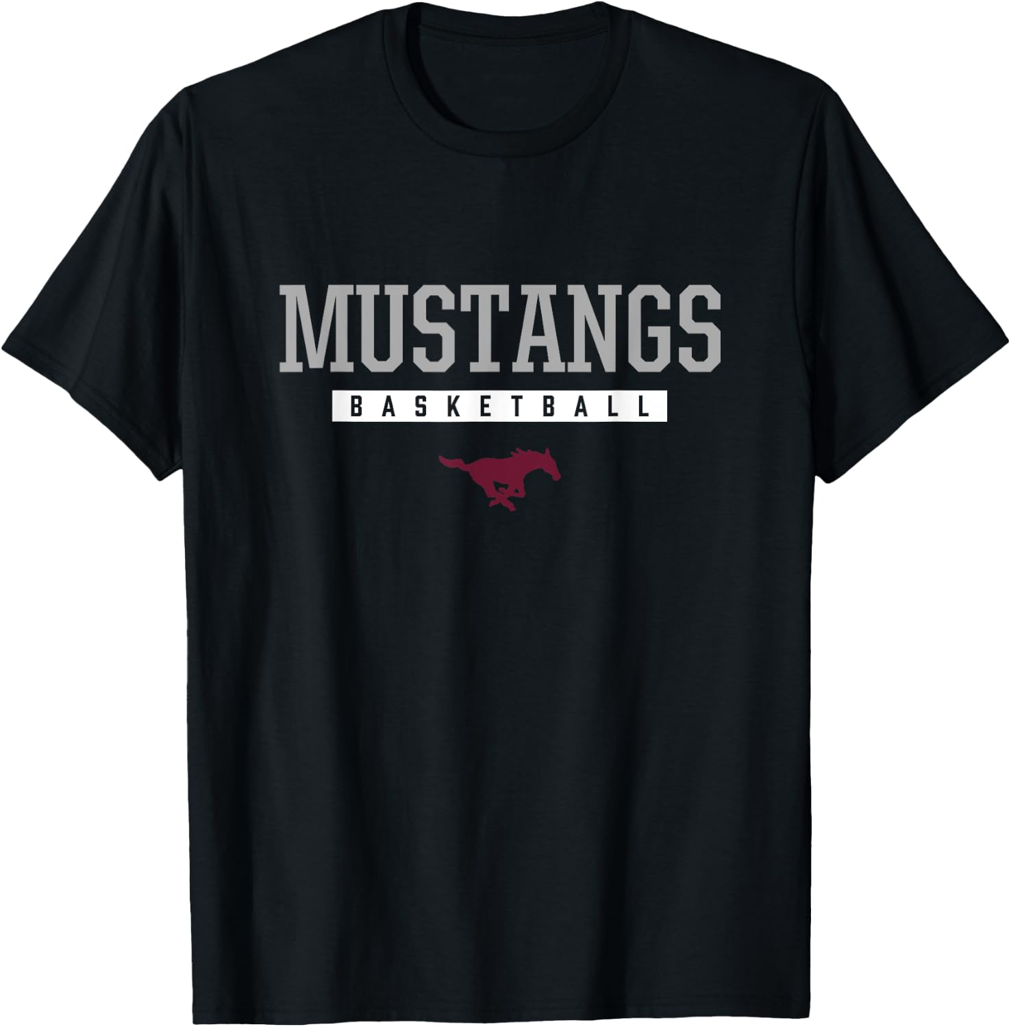 Clifton Mustangs Logo Basketball HS T-Shirt - T-Shirt | Black