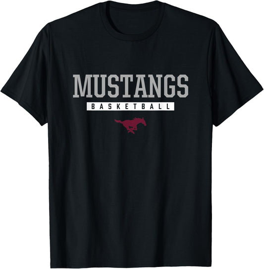 Clifton Mustangs Logo Basketball HS T-Shirt - T-Shirt | Black