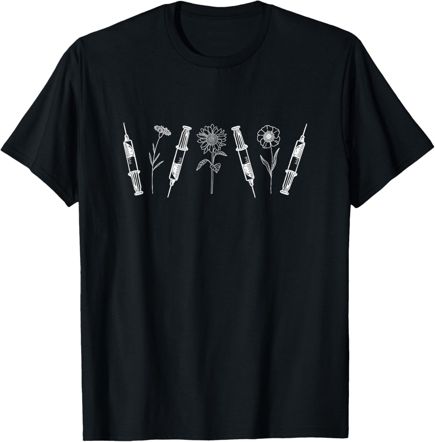 Aesthetic Nurse Injector Floral Nurse Injector T-Shirt - T-Shirt | Black