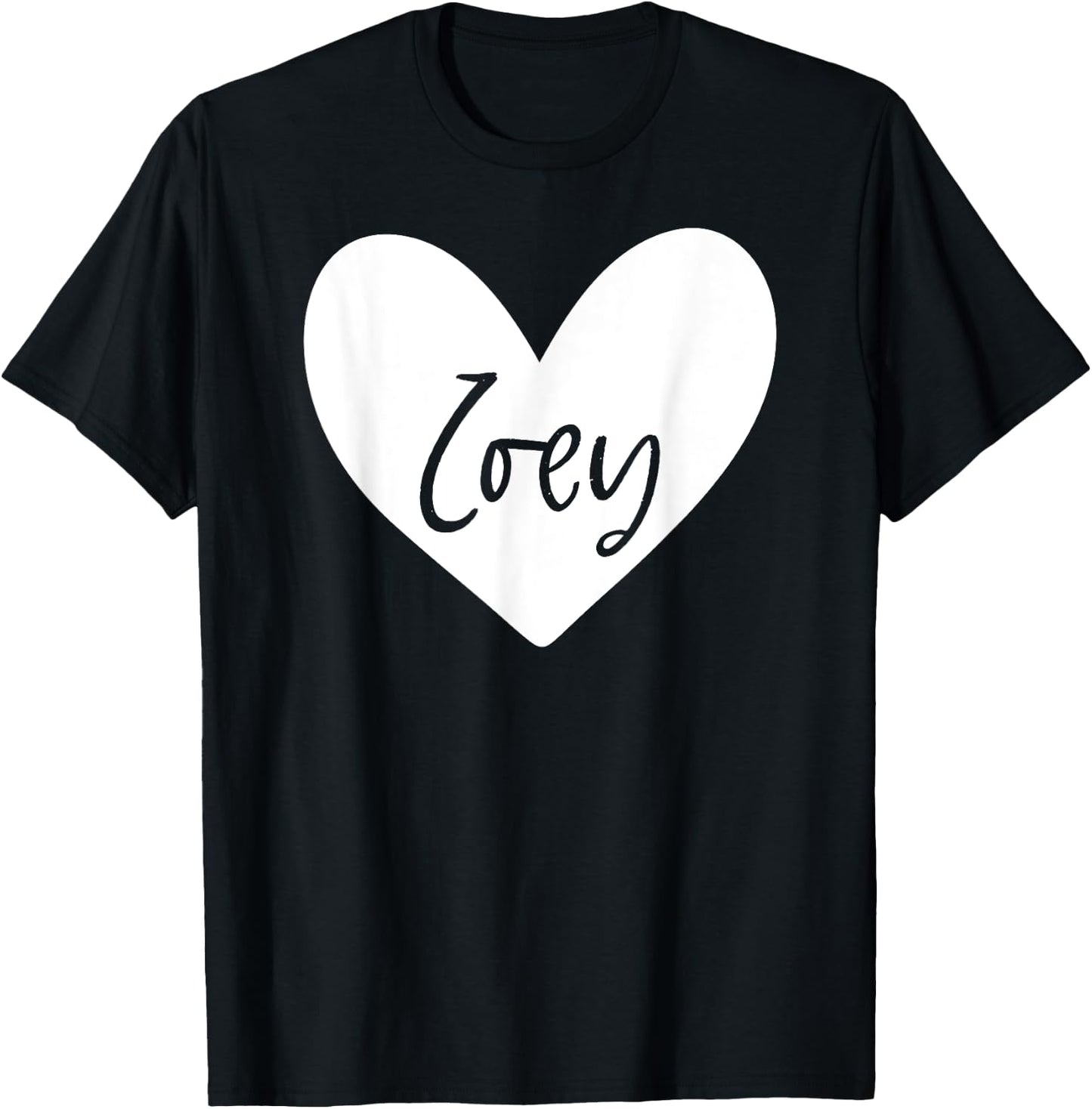 Zoey Pink Name Heart Love Woman Girl Friend Personalized T-Shirt - T-Shirt | Black
