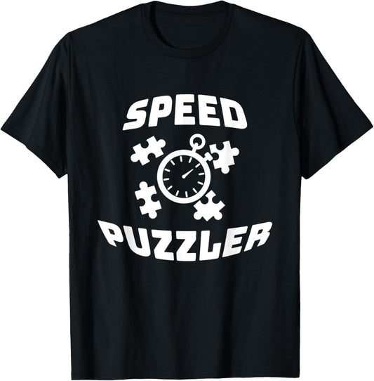 Speed Puzzler Jigsaw Puzzle Competition T-Shirt - T-Shirt | Black