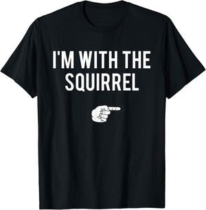 I'm With Squirrel Halloween Costume Party Matching Couple T-Shirt - T-Shirt | Black