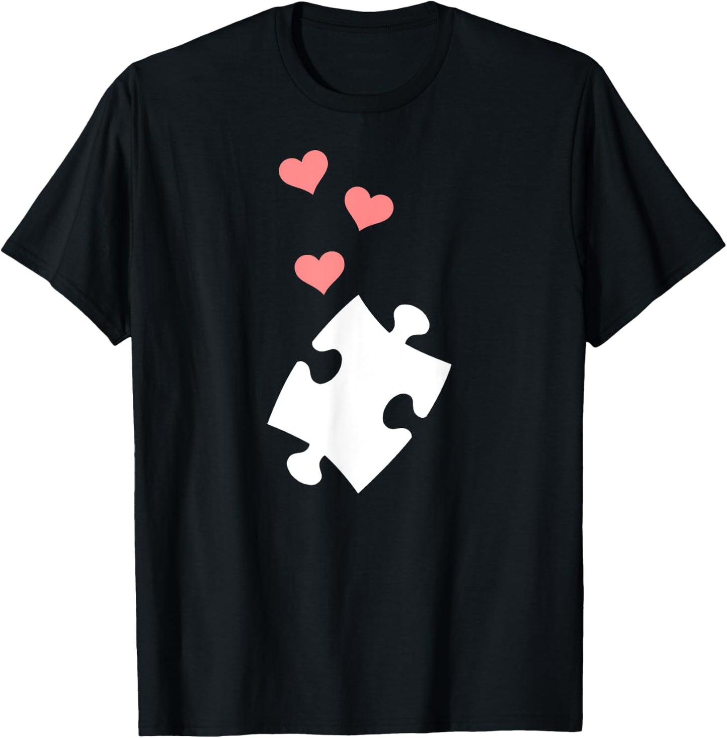 Jigsaw puzzle piece hearts T-Shirt - T-Shirt | Black