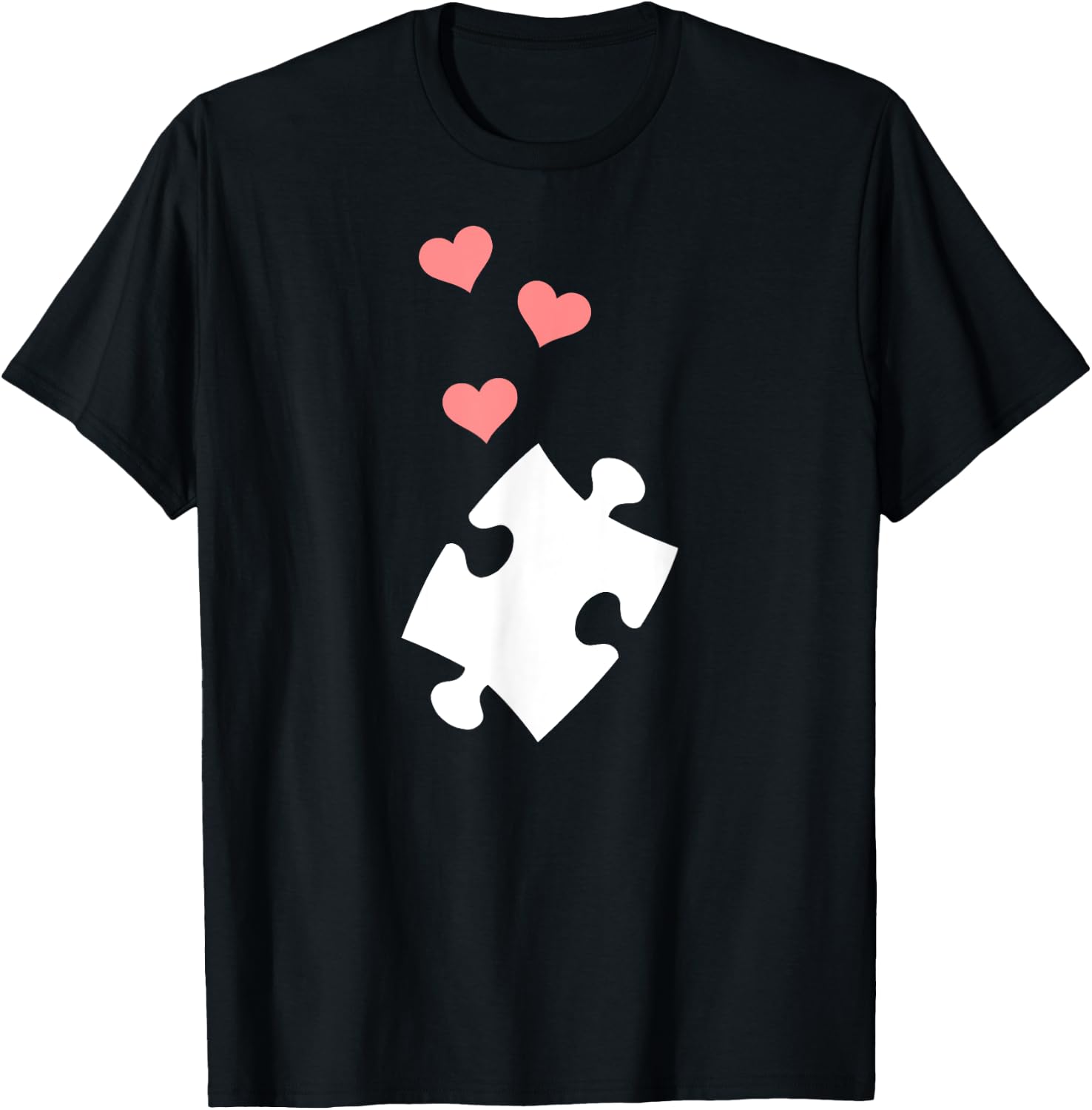 Jigsaw puzzle piece hearts T-Shirt - T-Shirt | Black