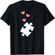 Jigsaw puzzle piece hearts T-Shirt - T-Shirt | Black