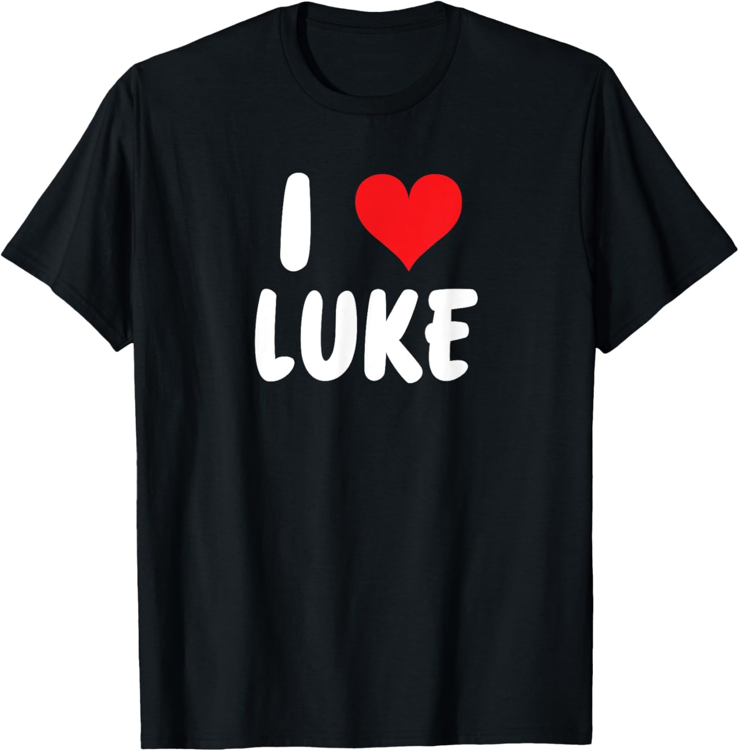 I Love Luke - Heart - Name T-Shirt - T-Shirt | Black