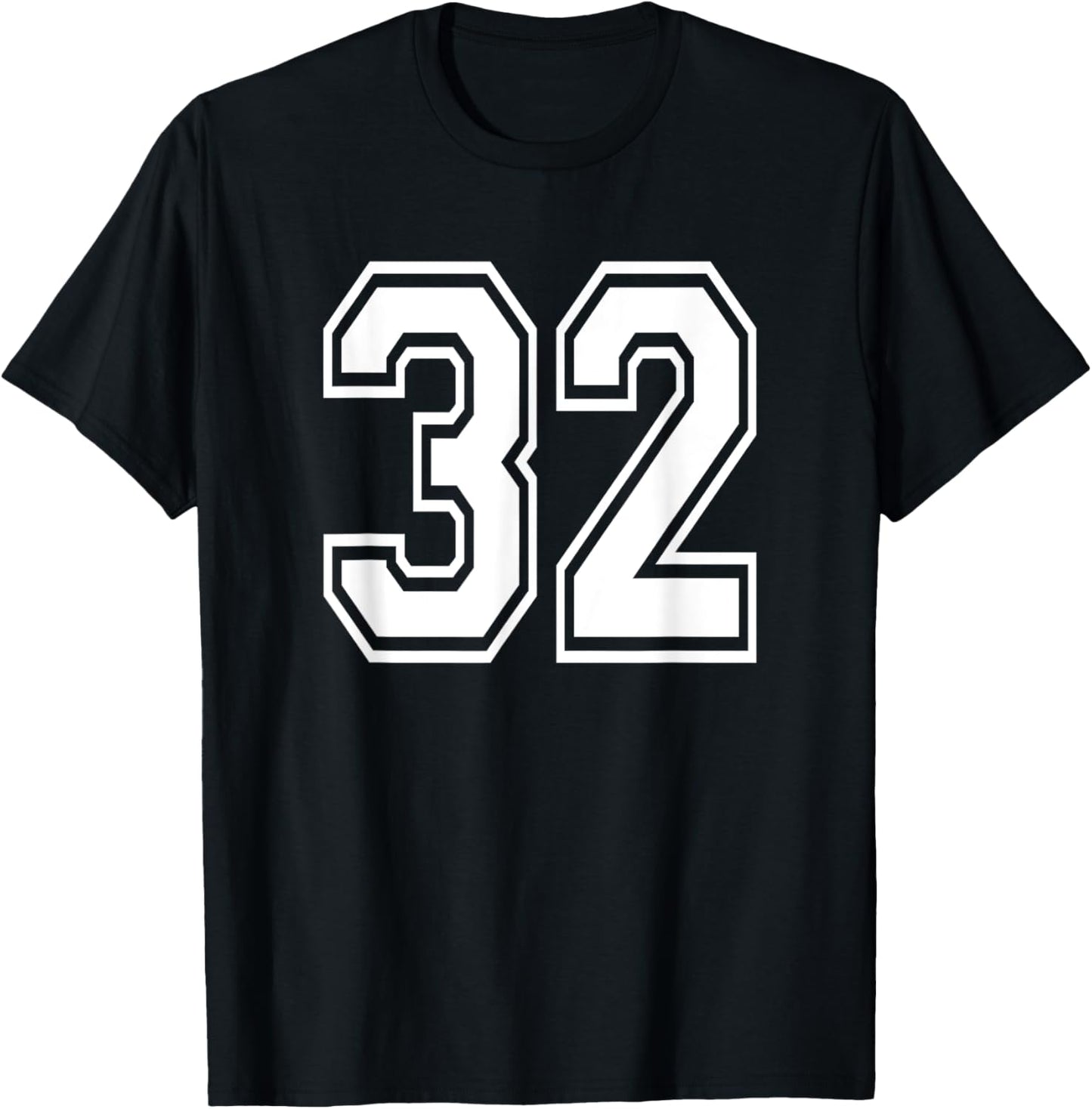 Number 32 Birthday Gift Sports Player Team Numbered Jersey T-Shirt - T-Shirt | Black