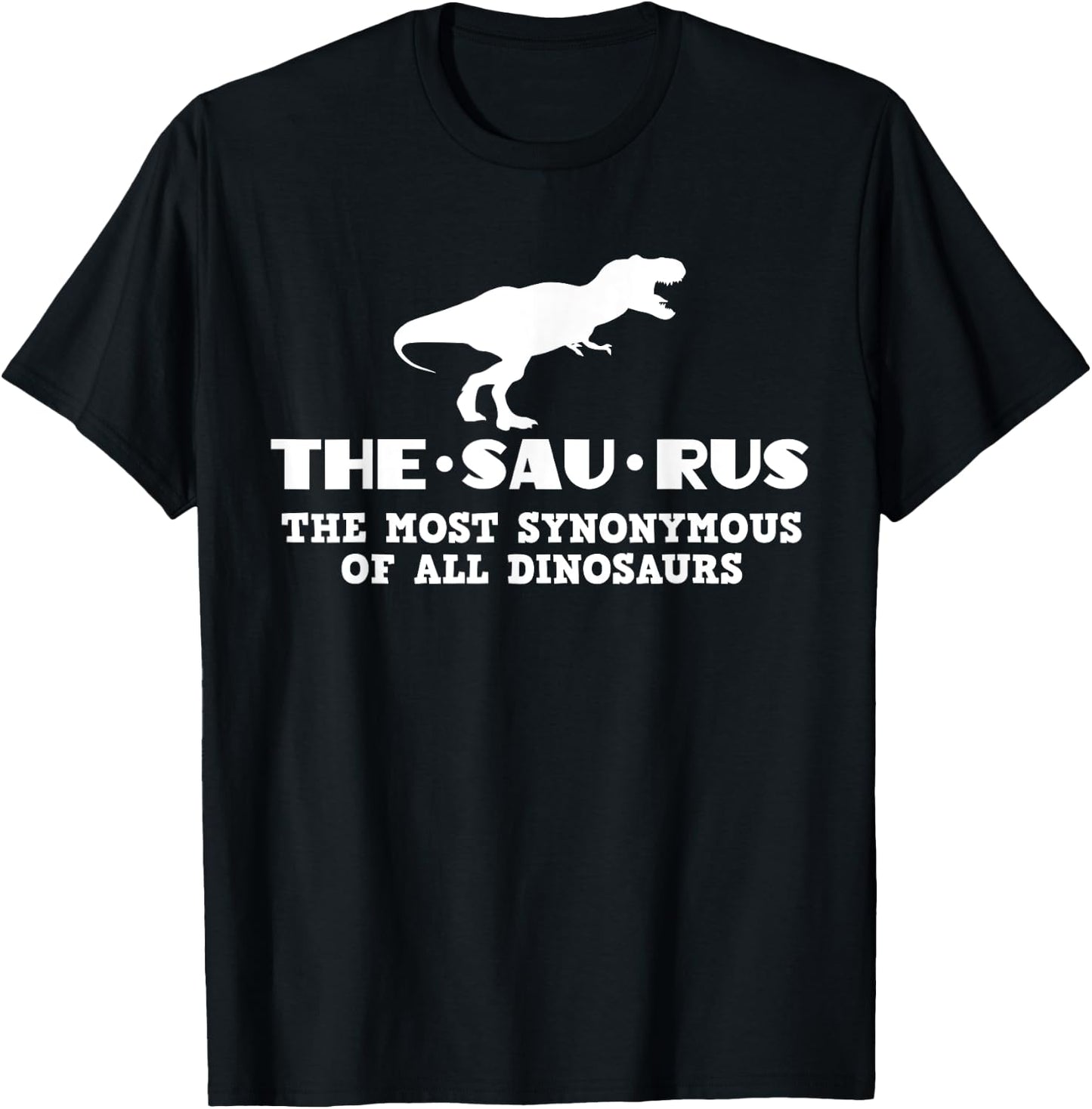 Funny Thesaurus Dinosaur Grammar Librarian Vocabulary T-Shirt - T-Shirt | Black