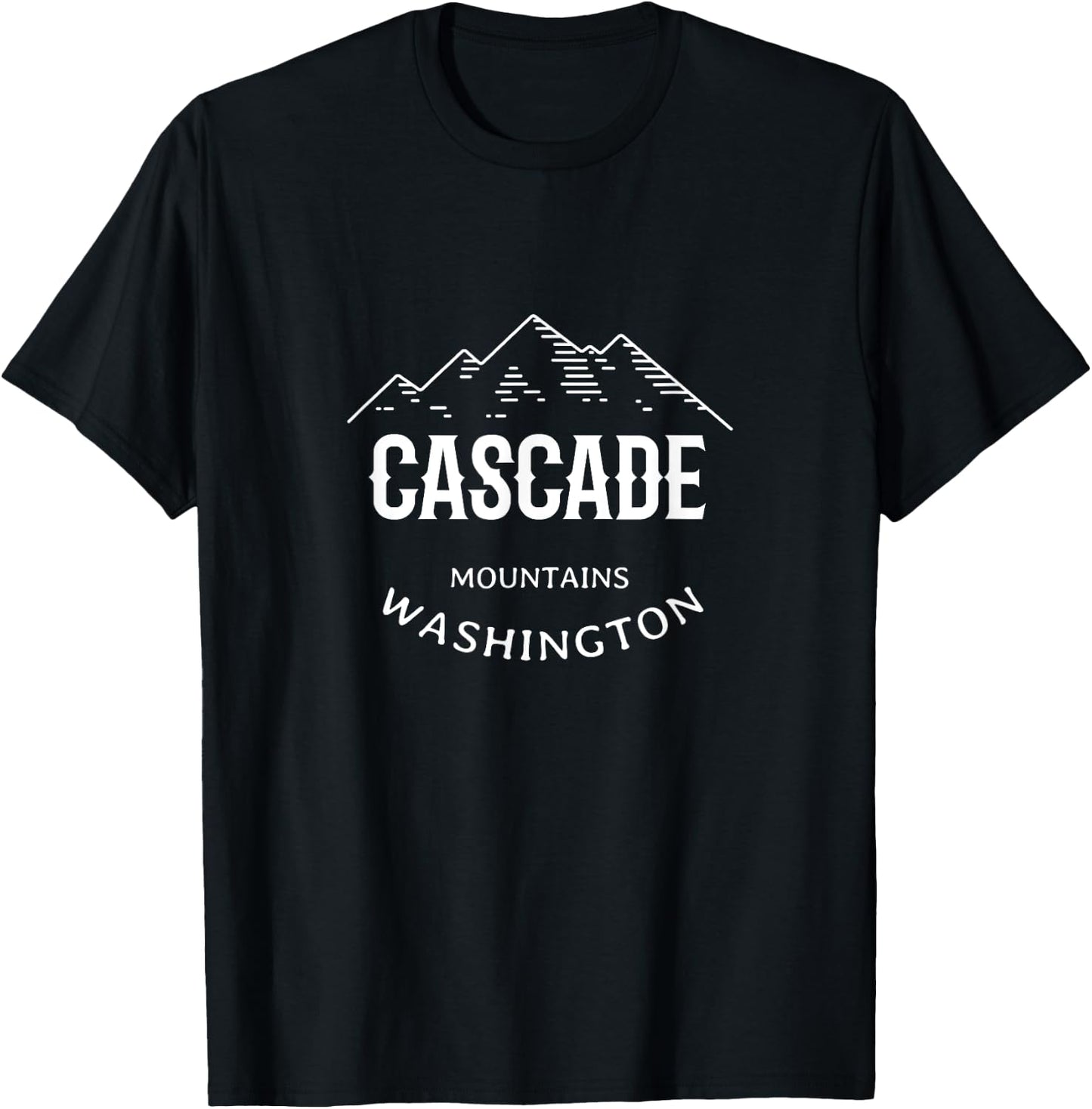 Retro Cool Cascade Mountains Washington Mountains Novelty T-Shirt - T-Shirt | Black
