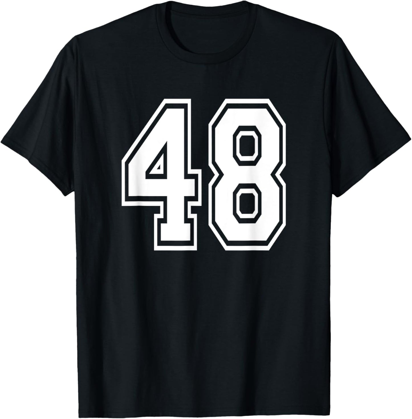 Number 48 Birthday Gift Sports Player Team Numbered Jersey T-Shirt - T-Shirt | Black