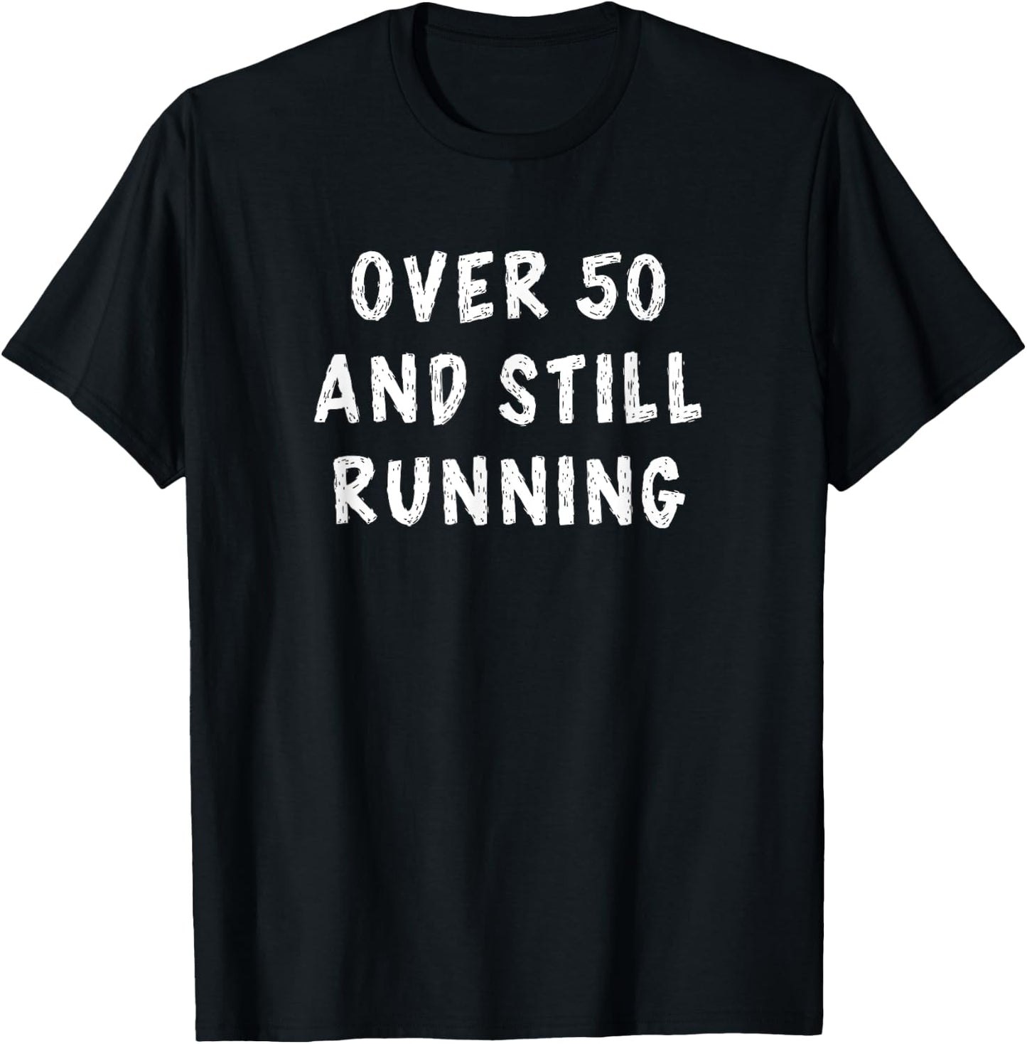 50th Birthday Older Runners Gifts Over the Hill 50 Running T-Shirt - T-Shirt | Black