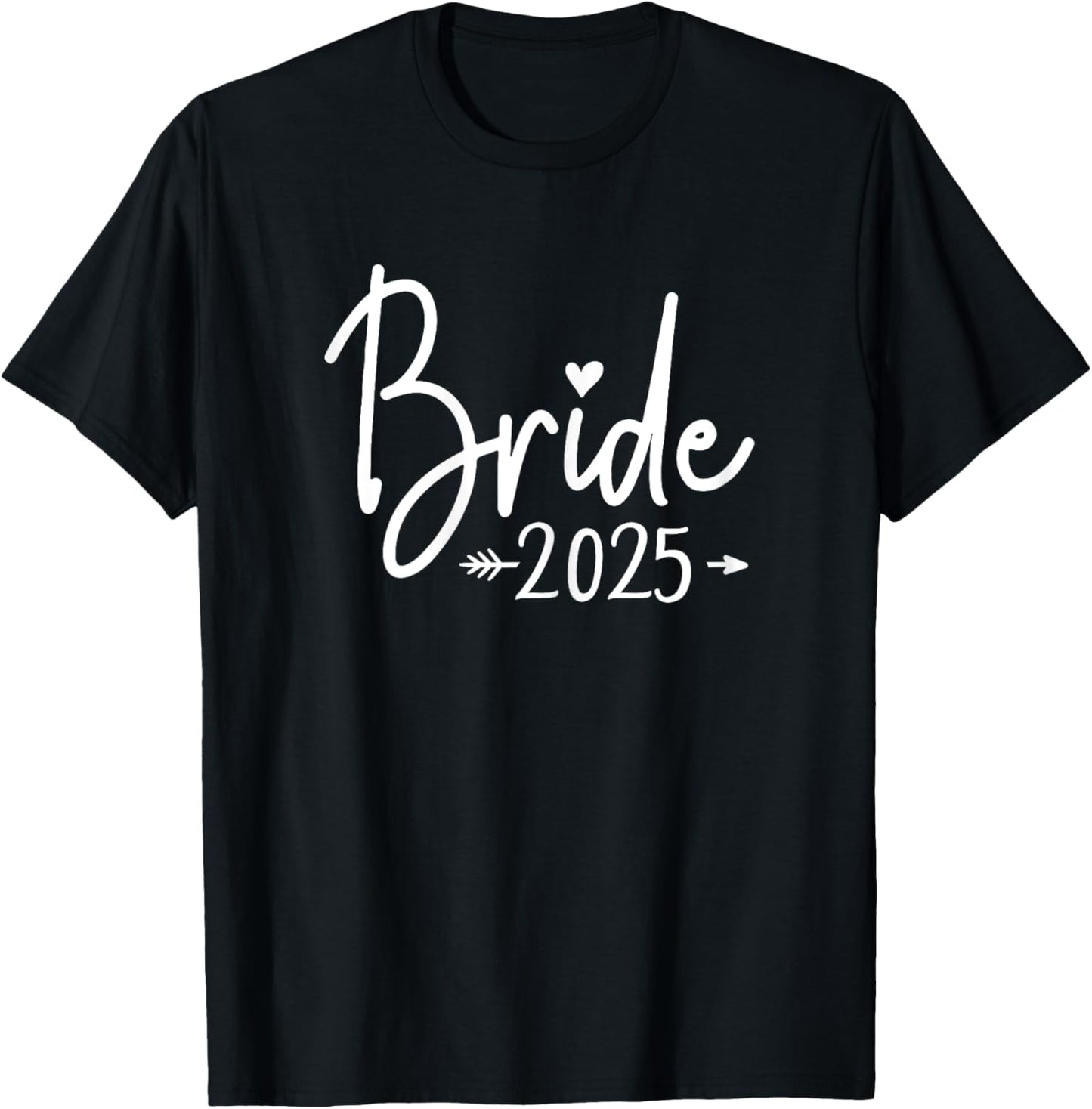 Bride Est 2025 Married Wedding Bridal Party Bachelorette T-Shirt - T-Shirt | Black