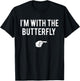 I'm With Butterfly Halloween Costume Party Matching Couple T-Shirt - T-Shirt | Black