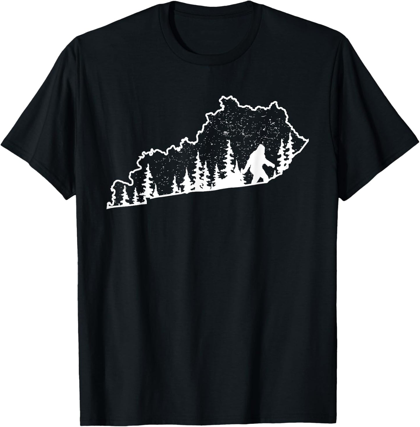 Kentucky Bigfoot Sasquatch Silhouette State Pride Nature T-Shirt - T-Shirt | Black