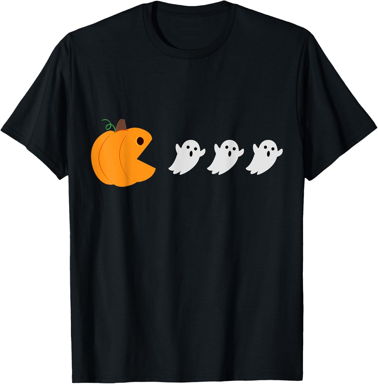 Pumpkin Ghost Retro Video Game Costume Funny Halloween Gifts T-Shirt - T-Shirt | Black