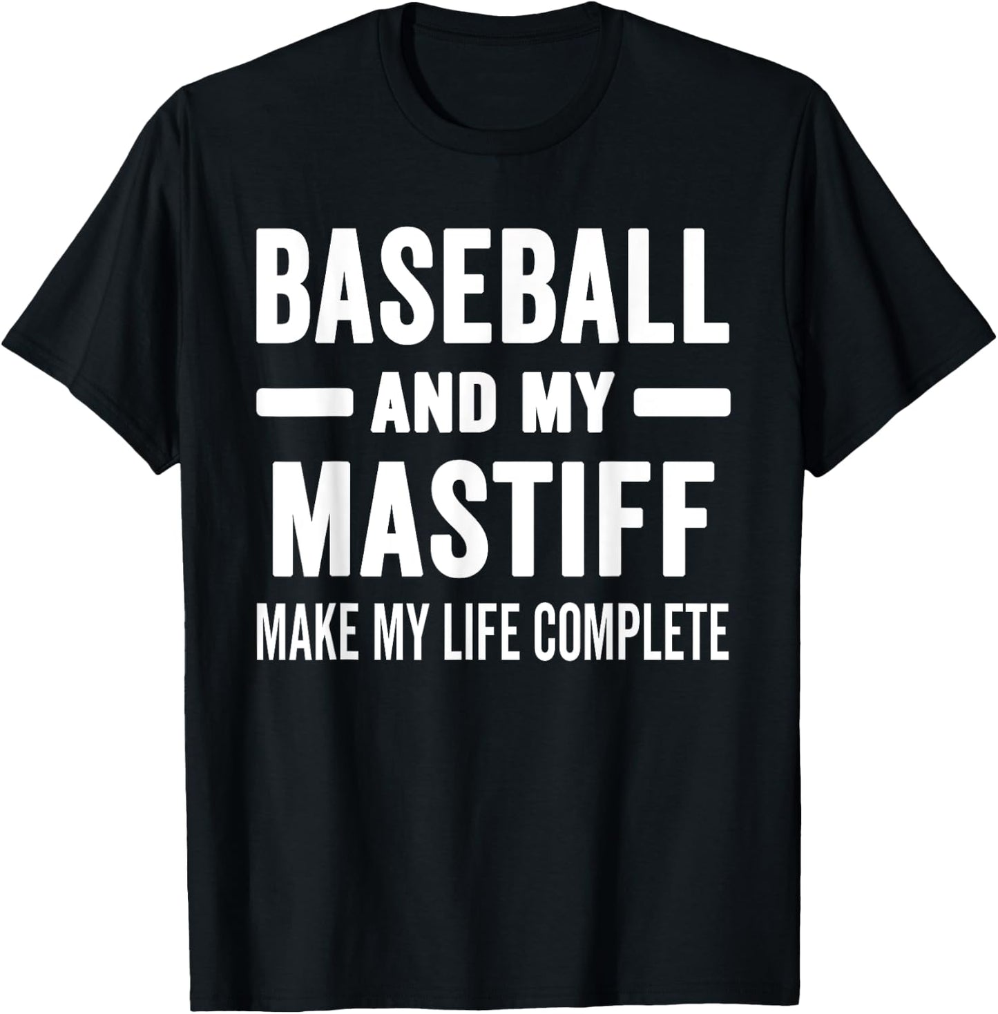 Baseball And My Mastiff Mama Shirt Dog Lover Baseball Mom Men Women T-Shirt - T-Shirt | Black