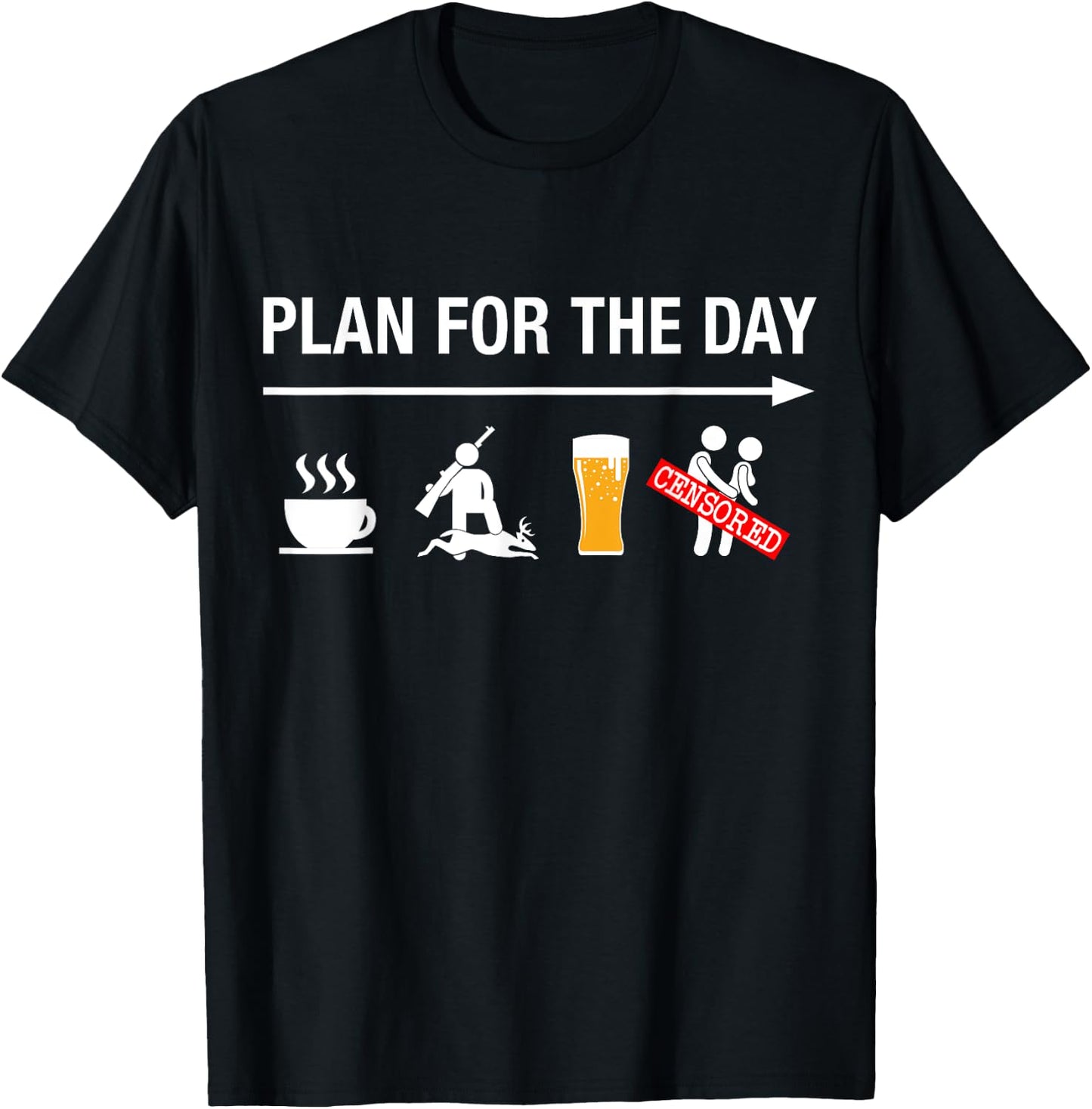 Funny Deer Hunting Shirts Coffee Hunt Beer Gifts T-Shirt - T-Shirt | Black