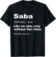 Definition Of Saba Shirt Funny Hebrew Grandpa Gifts T-Shirt - T-Shirt | Black