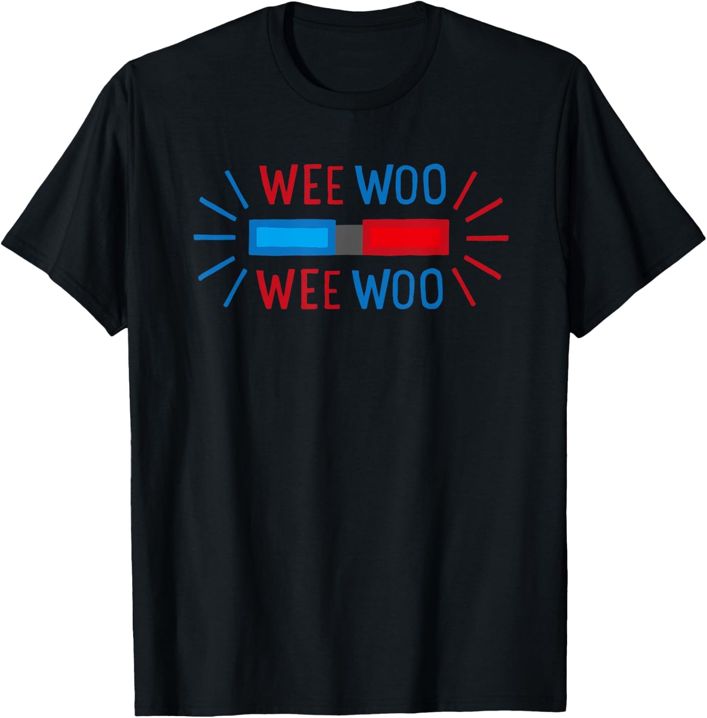 Wee Woo Fire Fighter Police Ambulance T-Shirt - T-Shirt | Black