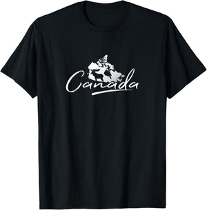 Canada Map and Moose - Canadian Souvenir T-Shirt - T-Shirt | Black