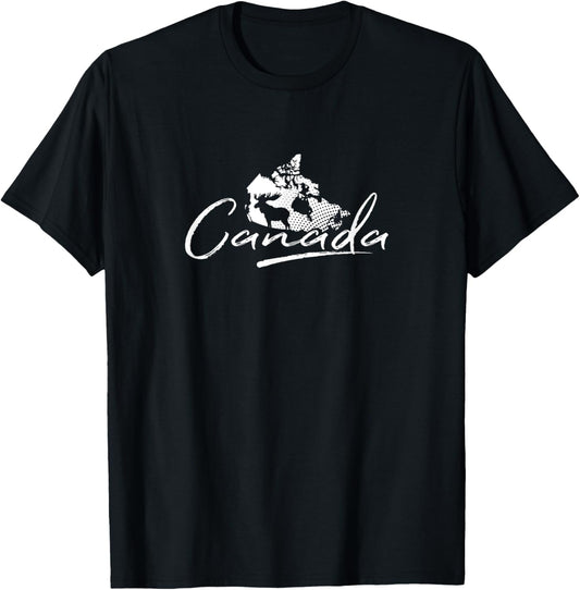 Canada Map and Moose - Canadian Souvenir T-Shirt - T-Shirt | Black