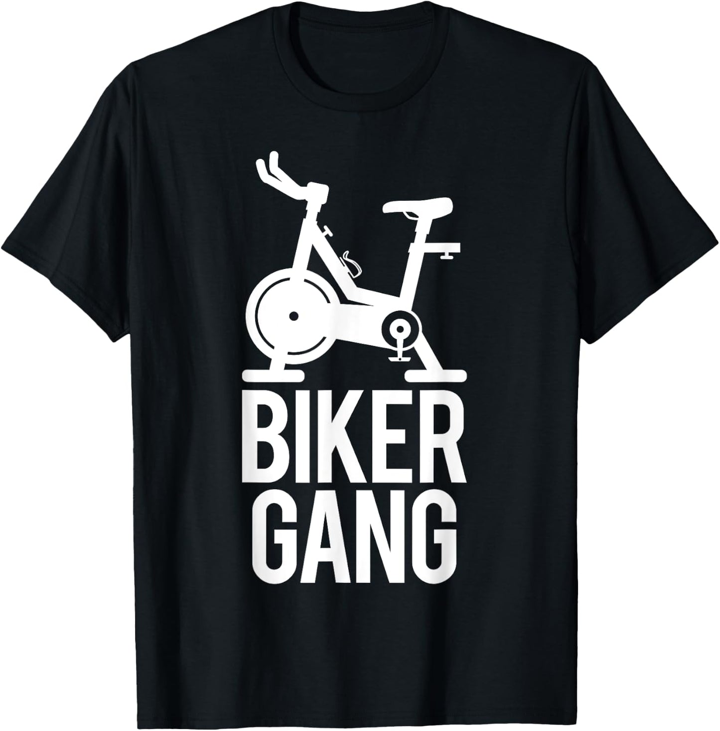Biker Gang Funny Spin Saying Gym Workout Spinning Class T-Shirt - T-Shirt | Black
