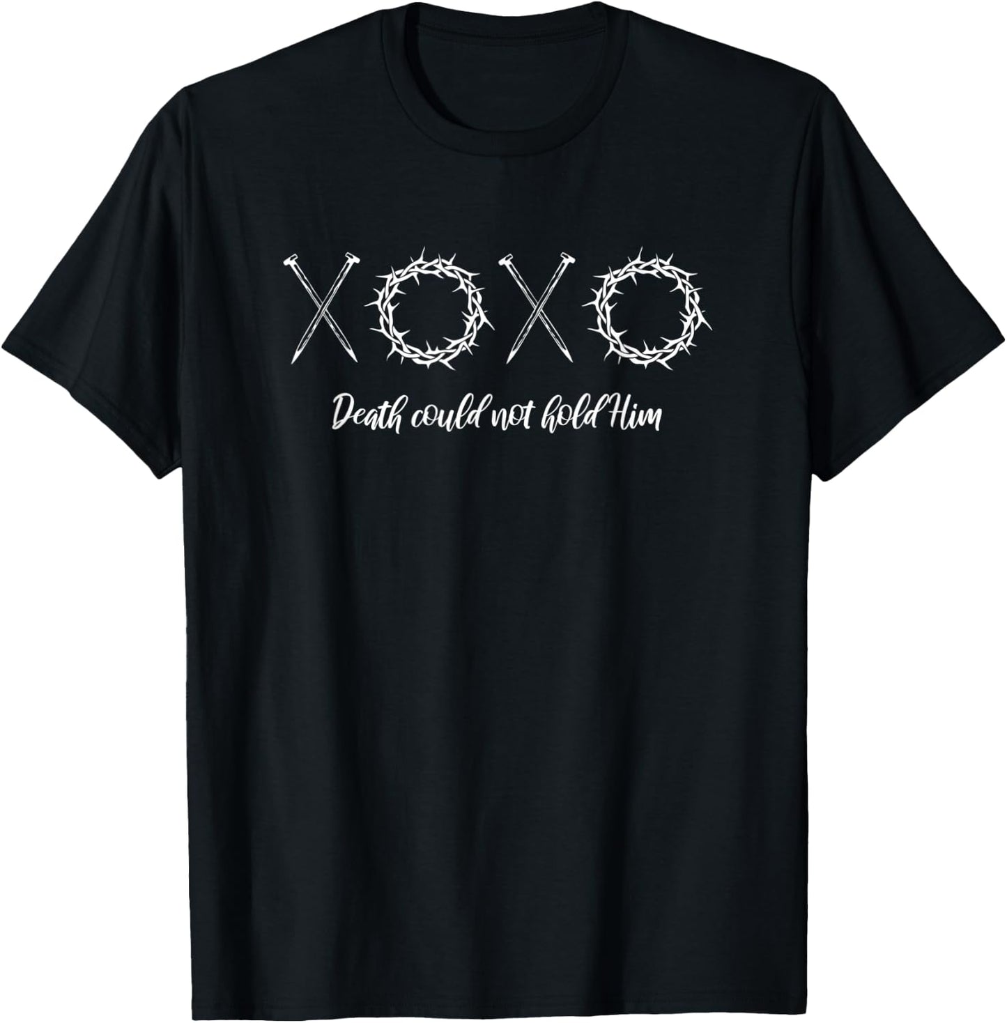 Easter crown of thorns nails Bible Scripture Kiss Hugs T-Shirt - T-Shirt | Black