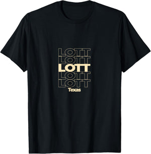 Vintage Lott, Texas Repeating Text T-Shirt - T-Shirt | Black