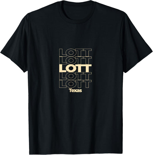 Vintage Lott, Texas Repeating Text T-Shirt - T-Shirt | Black