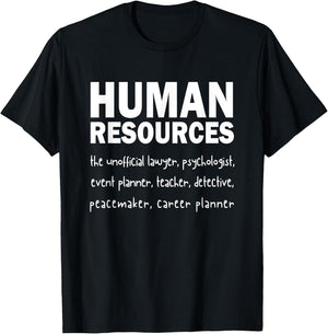 Funny Human Resources Gifts Funny Gift HR Definition T-Shirt - T-Shirt | Black