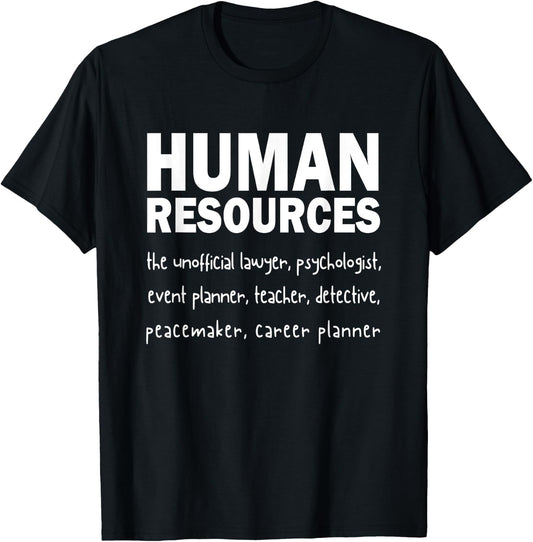 Funny Human Resources Gifts Funny Gift HR Definition T-Shirt - T-Shirt | Black