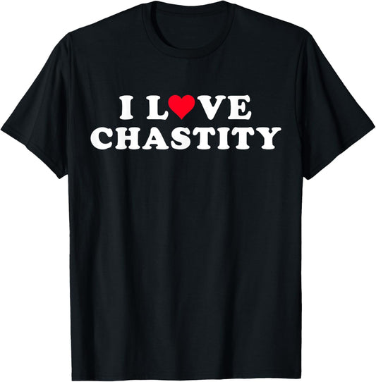 I Love Chastity Matching Girlfriend Boyfriend Chastity Name T-Shirt - T-Shirt | Black