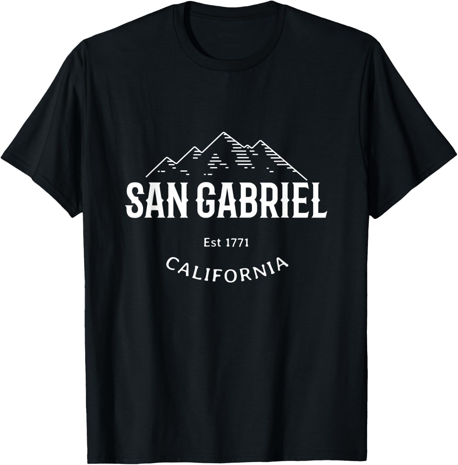 Retro Cool San Gabriel California Mountains Novelty T-Shirt - T-Shirt | Black