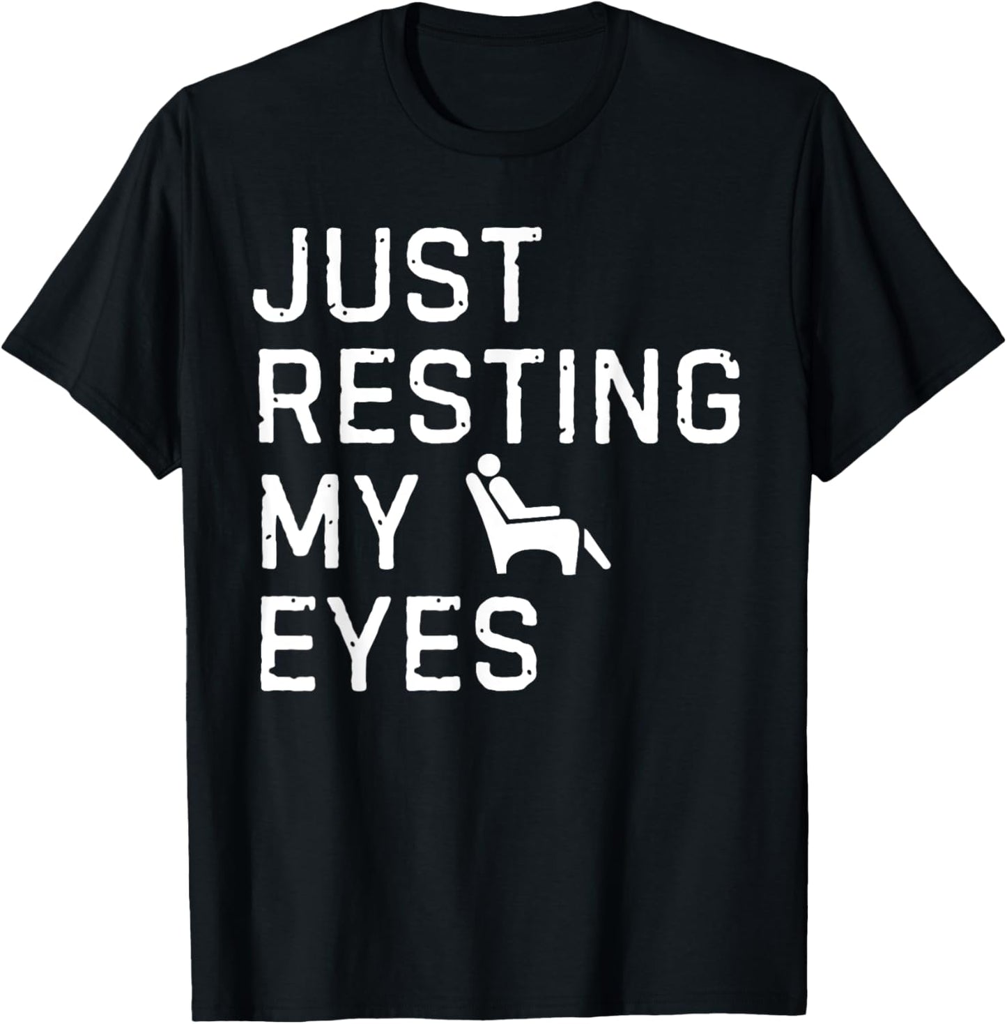 Vintage Just Resting My Eyes Man Reclining in Recliner Dad T-Shirt - T-Shirt | Black