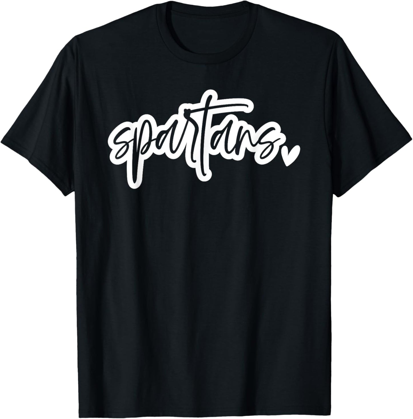 Cute Heart Spartans Sports Mascot - For Spartans Team Fan T-Shirt - T-Shirt | Black