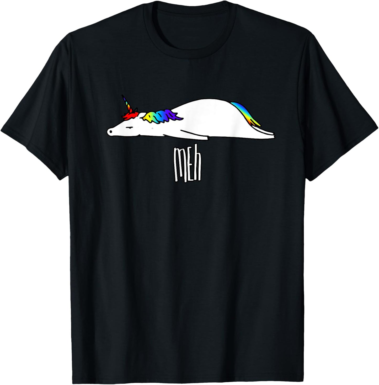 Funny unicorn meh design T-Shirt - T-Shirt | Black