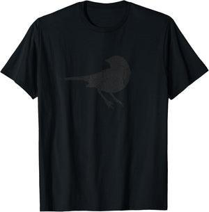 Sparrow Distressed Print - Vintage Sparrow T-Shirt - T-Shirt | Black