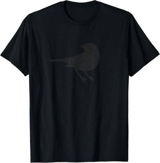 Sparrow Distressed Print - Vintage Sparrow T-Shirt - T-Shirt | Black