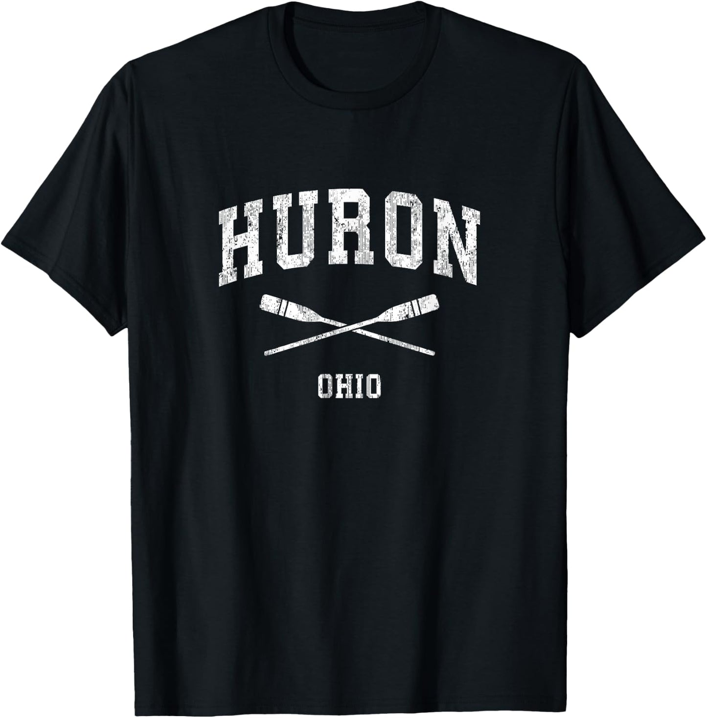Huron Ohio Vintage Nautical Paddles Sports Oars T-Shirt - T-Shirt | Black