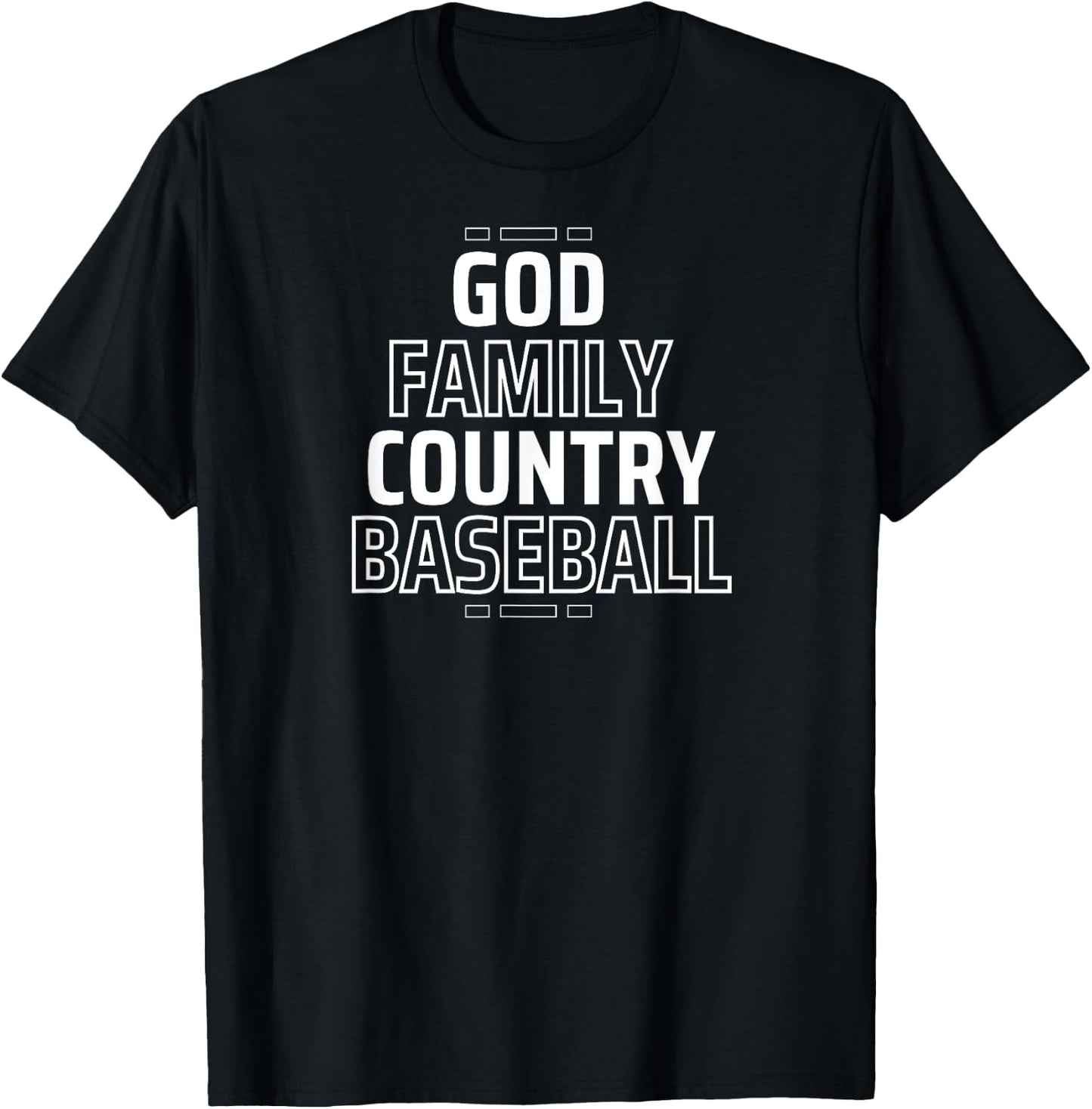 God Family Country Baseball T-Shirt - T-Shirt | Black