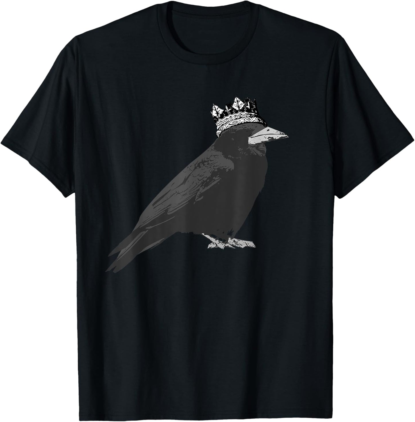 King Crow Raven with Crown Bird T-Shirt - T-Shirt | Black