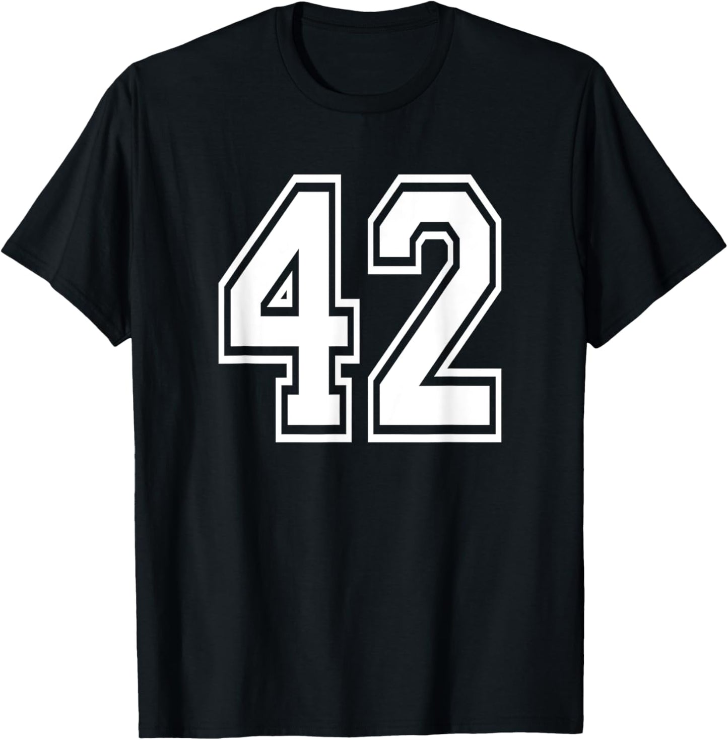Number 42 Birthday Gift Sports Player Team Numbered Jersey T-Shirt - T-Shirt | Black