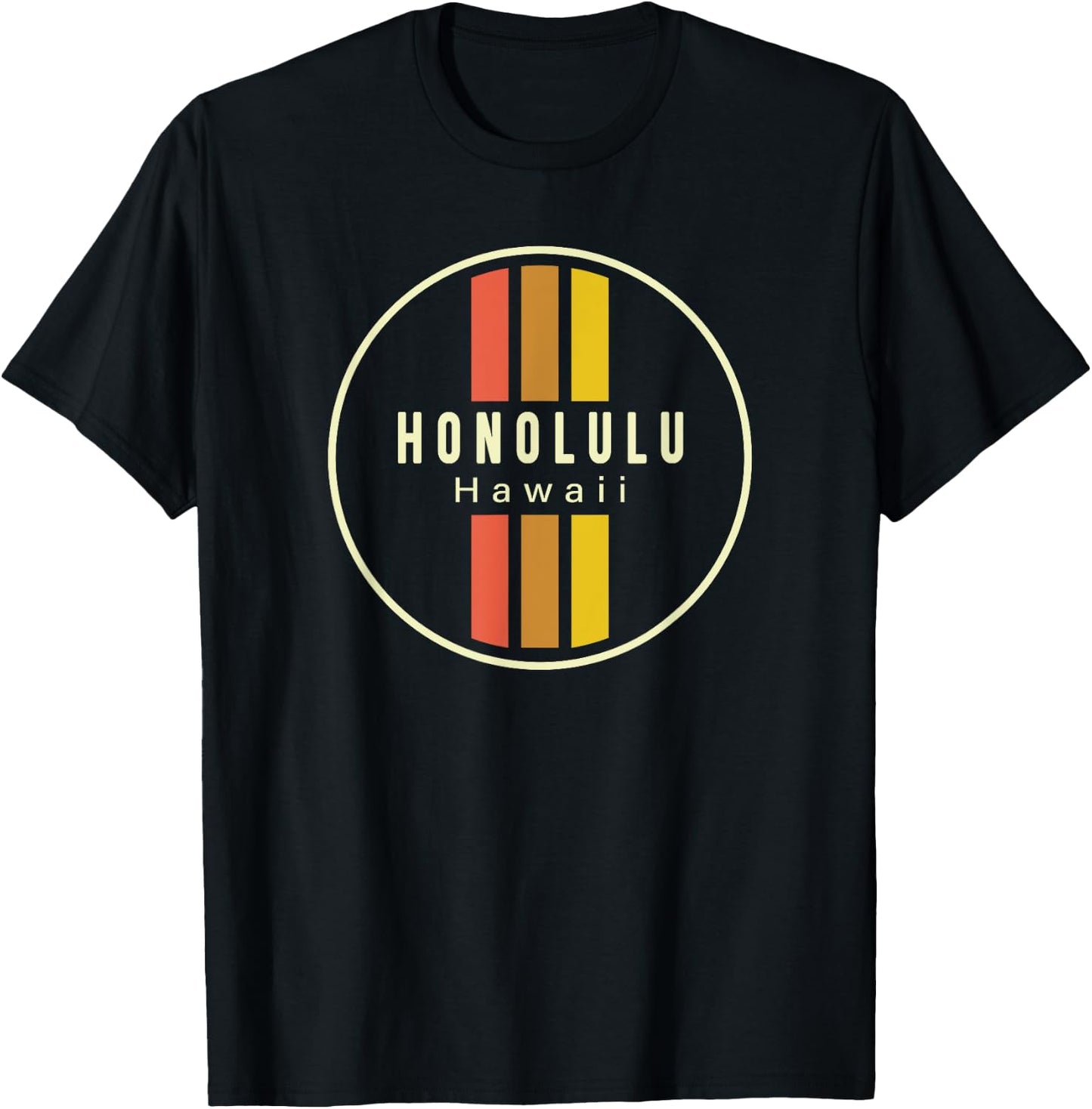 Retro Honolulu Hawaii T-Shirt - T-Shirt | Black