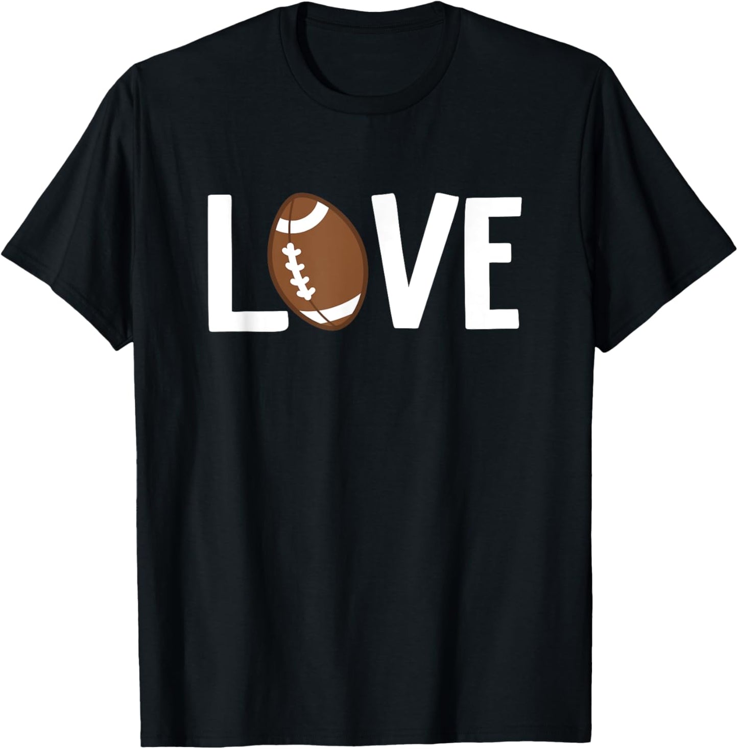 Valentine's Day LOVE FOOTBALL T-Shirt - T-Shirt | Black